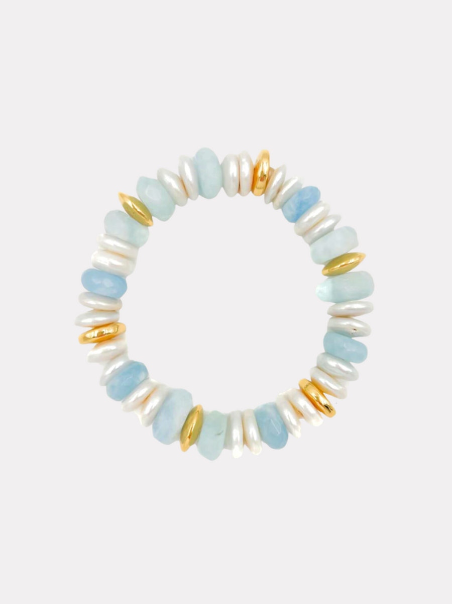 NEST Jewelry Aquamarine Pearl Bracelet